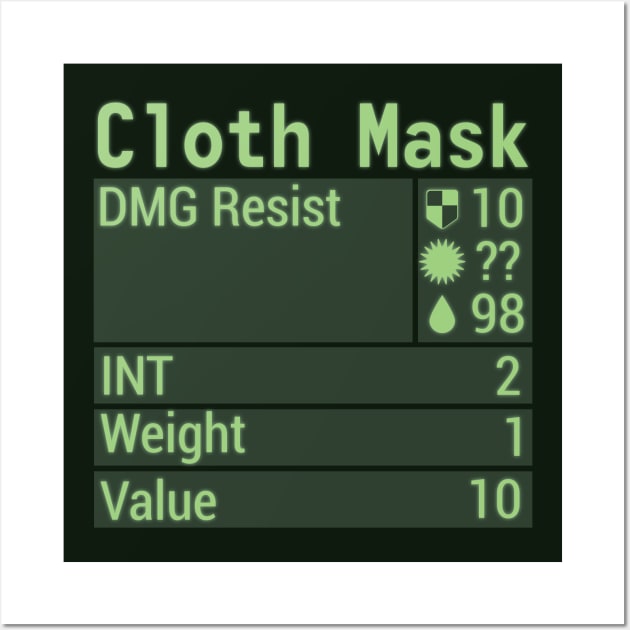 Cloth Mask Stats Wall Art by fashionsforfans